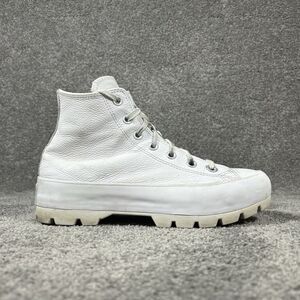 Converse Chuck Taylor Lugged 567165C Women’s Size 8 White Leather Platform Shoes